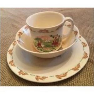 Vintage Royal Doulton Bunnykins English 3 Piece Child Dish Set - Never used